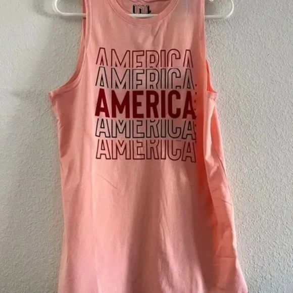 Isaac Morris - Coral America Repeat Graphic Tank Top - Picture 2 of 7